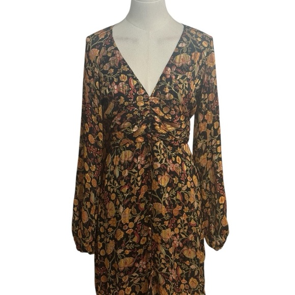 MINKPINK Feeling Bold Mido Dress Black Red Gold High Low Party Sz S Long Sleeve - Picture 9 of 12